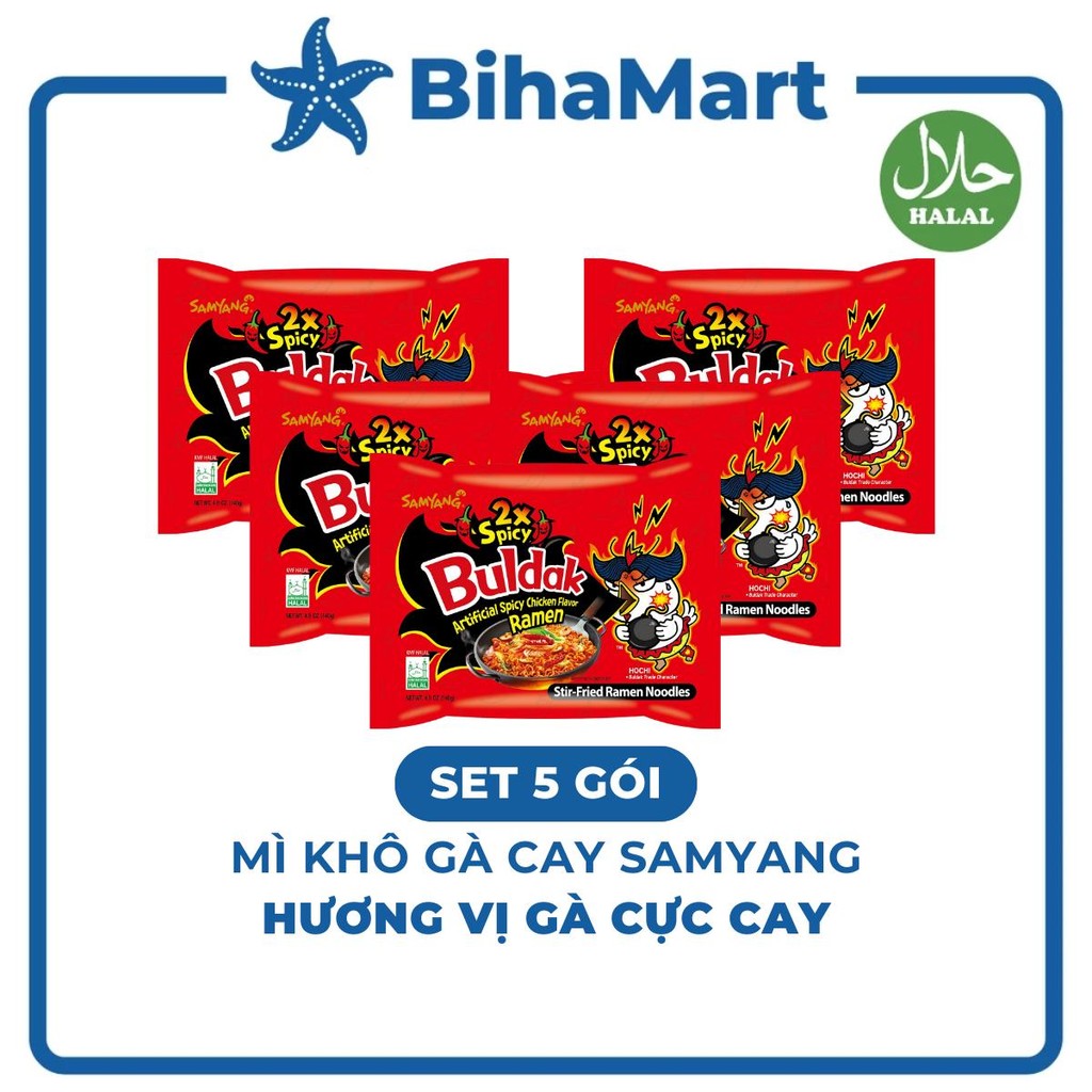 [SET 5 GÓI] - SAMYANG - Mì khô gà cay Samyang hương vị Gà cực cay, Mì Samyang Hàn Quốc, Mì gà cực ca