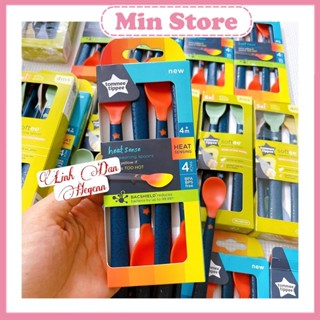 Mẫu Mới- Thìa Muỗng ăn dặm Tommee Tippee kháng khuẩn báo nóng/ pastel, Muỗng Tomme Tippee Pastel