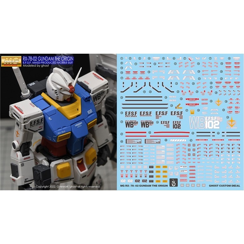 YAN GHOST MG RX-78-2 GTO 78 decal trượt nước YANMG044