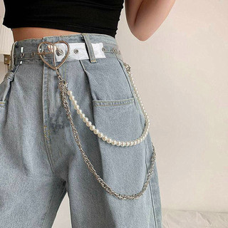 Hợp Thời Trang Vintage Giả Ngọc Trai Quần Dây Xích Nữ Đơn Giản Tua Rua Eo Dây Xích Trang Sức Quần Áo Phụ Kiện