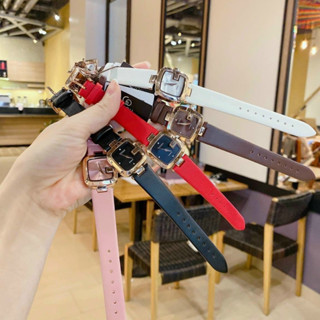 Đồng hồ nữ guou dây da mềm mặt vuông siêu hot kèm video ảnh thật, chống nước, bảo hành