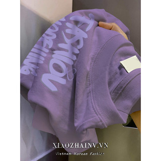 Xiaozhainv Áo Thun Cotton Tím Áo Thun Nữ Tay Ngắn Mùa Hè Mới Rời Niche Thiết Kế Cảm Giác Giảm Béo Top