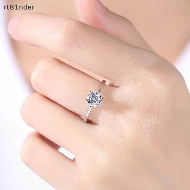 Nhẫn sáu móng vuốt cổ điển rt, Nhẫn kim cương mở dành cho nữ Niche Moissanite Ring n