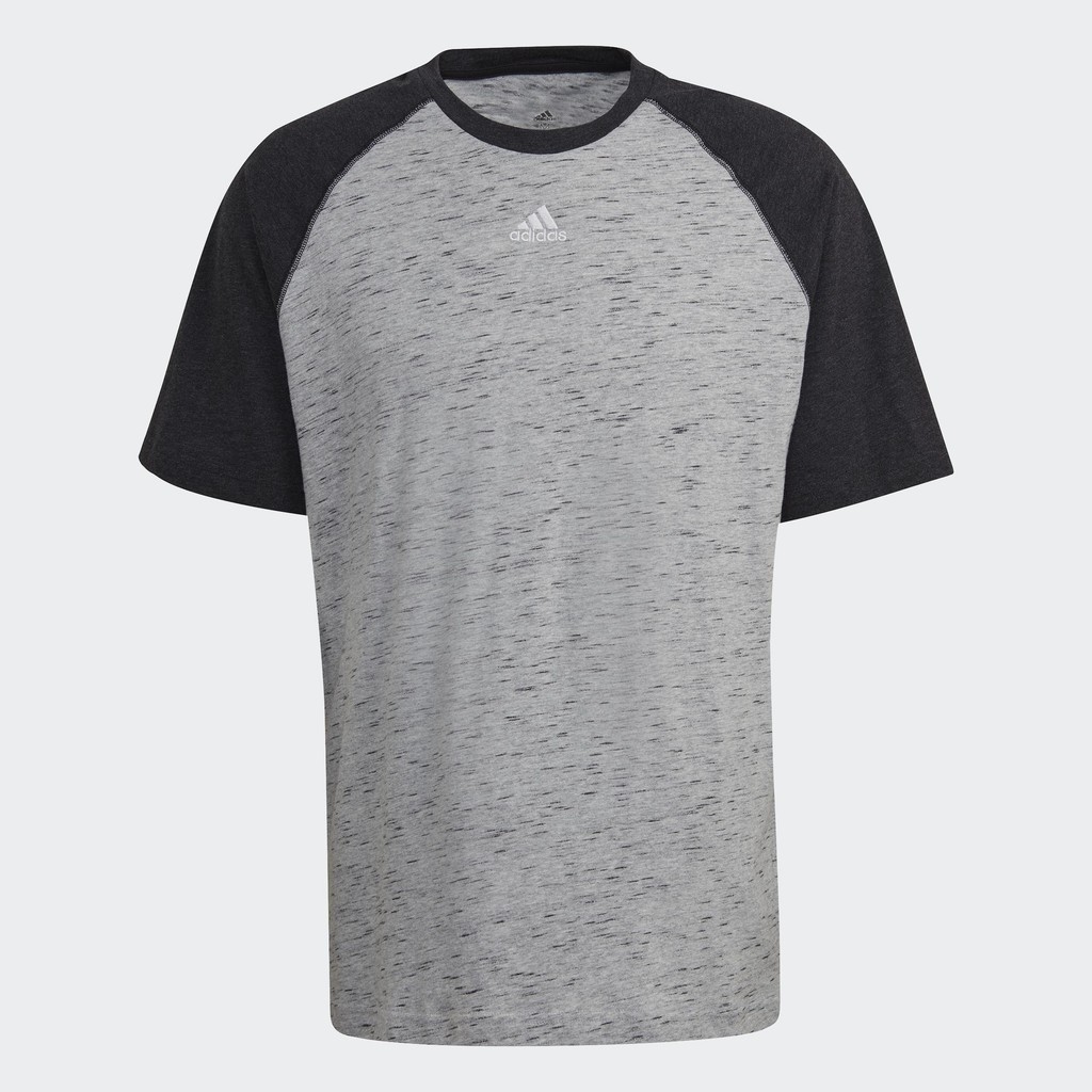 adidas Phong cách sống Áo Thun Tay Raglan Mélange Essentials Nam Xám HE1796