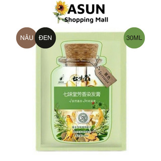 Lẻ 1 túi dầu gội nhuộm tóc qiweitang 30ml tinh dầu trắc bá diệp, hà thủ ô
