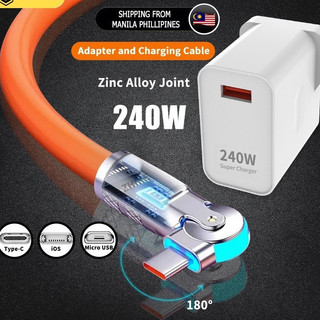 Cáp sạc nhanh Type-C cho Android Micro USB iOS Sạc nhanh Bộ chuyển đổi Kabel Pengecas 240W