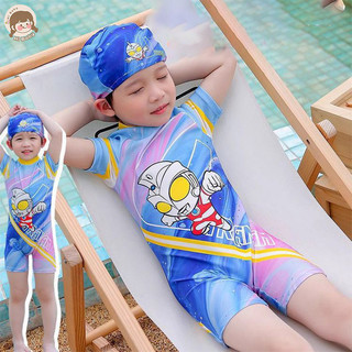 Hi bé đồ bơi trẻ em trẻ em bé trai một mảnh đồ bơi hoạt hình phù hợp với đồ bơi cho bé trai mũ