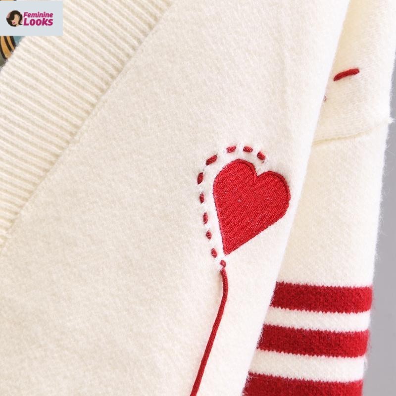 Áo Khoác cardigan Dệt Kim Tay Dài Dáng Rộng Phong Cách Hàn Quốc