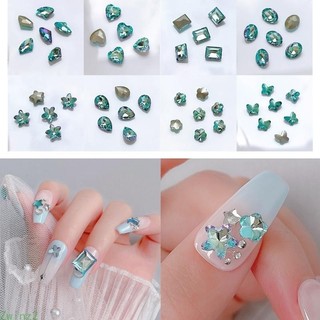 Zwinz2 10 chiếc bướm móng tay quyến rũ vuông móng tay đá quý móng tay kim cương giả quyến rũ trang trí móng tay