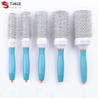 Lược thùng sắt gốm TOBIE, Lược chải tóc tròn giữ nhiệt chống tĩnh điện, Dụng cụ tạo kiểu tóc Chuyên nghiệp Ống nhôm mềm uốn tóc Lược chải tóc tại nhà