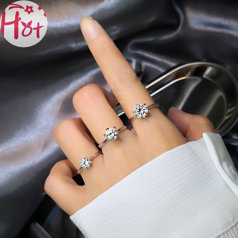 Nhẫn sáu móng tay cổ điển Jr, Nhẫn kim cương mở dành cho nữ Niche Moissanite Ring VN