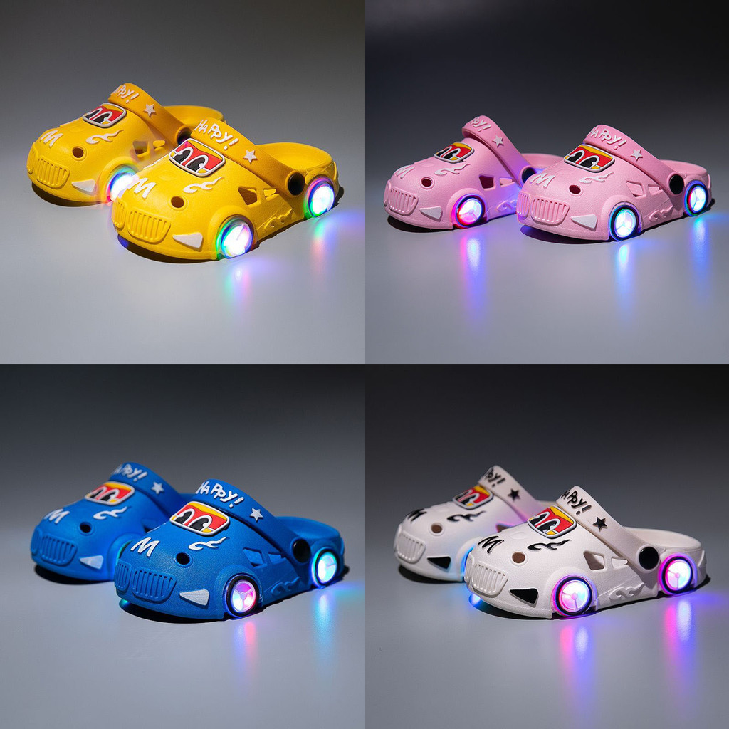 Dép Trẻ Em Mùa Hè Xe Bé Trai Phát Sáng Chống Trơn Trượt Đáy Mềm Lớn Giữa Trẻ Em Phòng Tắm Dép Cho Bé
