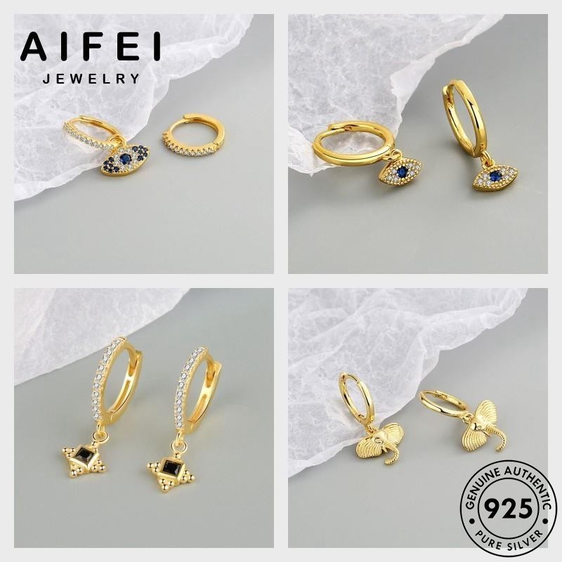 Aifei JEWELRY Vàng Nguyên Bản Vòng Kim Cương 925 Thời Trang Nữ Bông Tai Moissanite Bạc M125