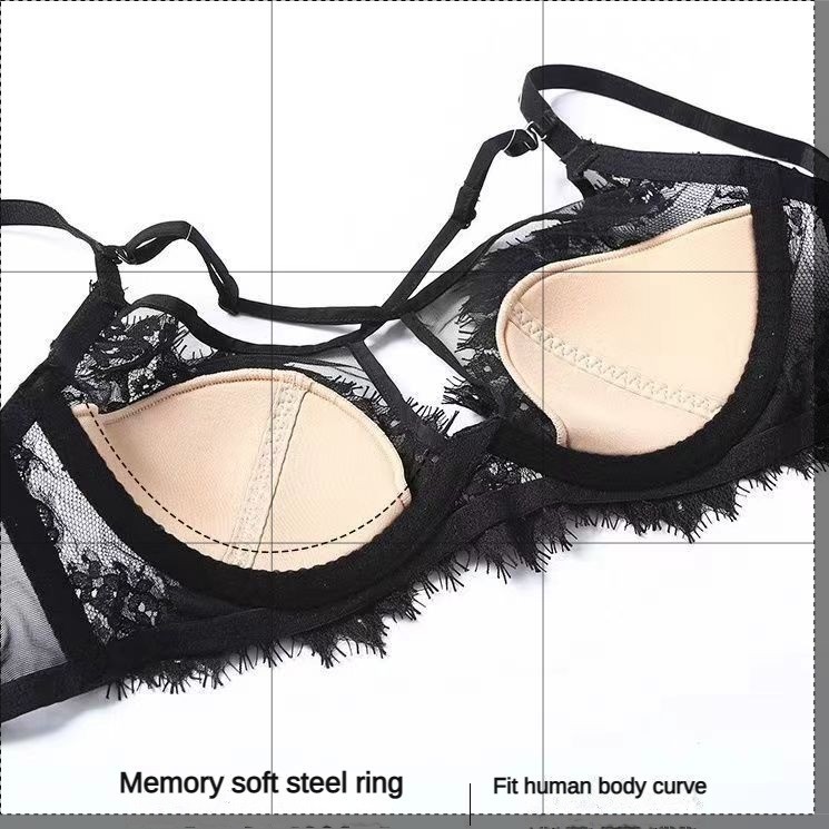 Ren Gợi Cảm Đồ Lót Pháp Thiết Kế Tai Thỏ Tập Hợp Ngực Lớn Áo Ngực Nhìn Xuyên Qua Thiết Kế Đẹp Lưng Thoáng Khí Mềm Mại Thoải Mái Bộ Áo Ngực Mỏng | BigBuy360 - bigbuy360.vn