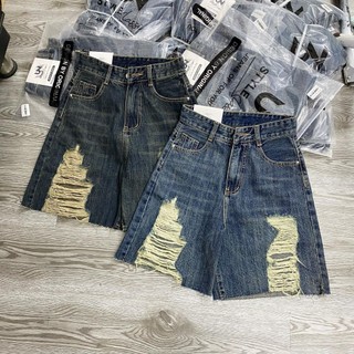 Quần đùi sọt short jean ngố rách size s m l