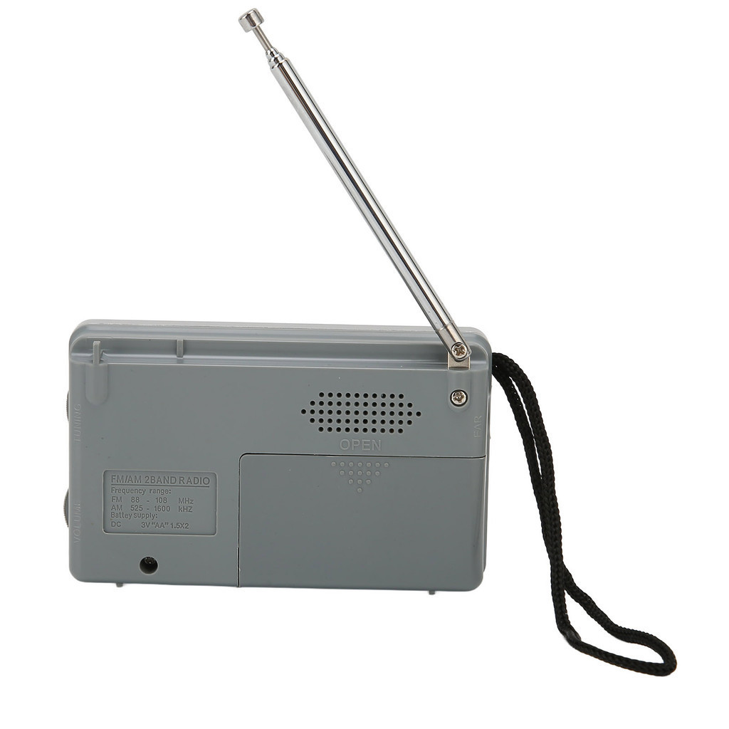 AM FM Transistor Radio DSP Chip Di Động Pocket Mini Radio Có Loa Tai Nghe Jack Bạc Xám