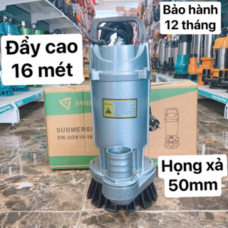 Máy bơm chìm, Bơm tõm 750W cổ 50 (1HP) dây đồng 100% Swirls - Bảo hành 1 năm, Máy bơm nước chìm, Bơm thả chìm