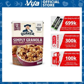 (HSD 03/2025) Ăn Kiêng Quaker - Yến Mạch Ăn Liền Simply Granola Oats (2 Lbs) - Bữa Ăn Dinh Dưỡng, Giảm Cân, Chính Hãng