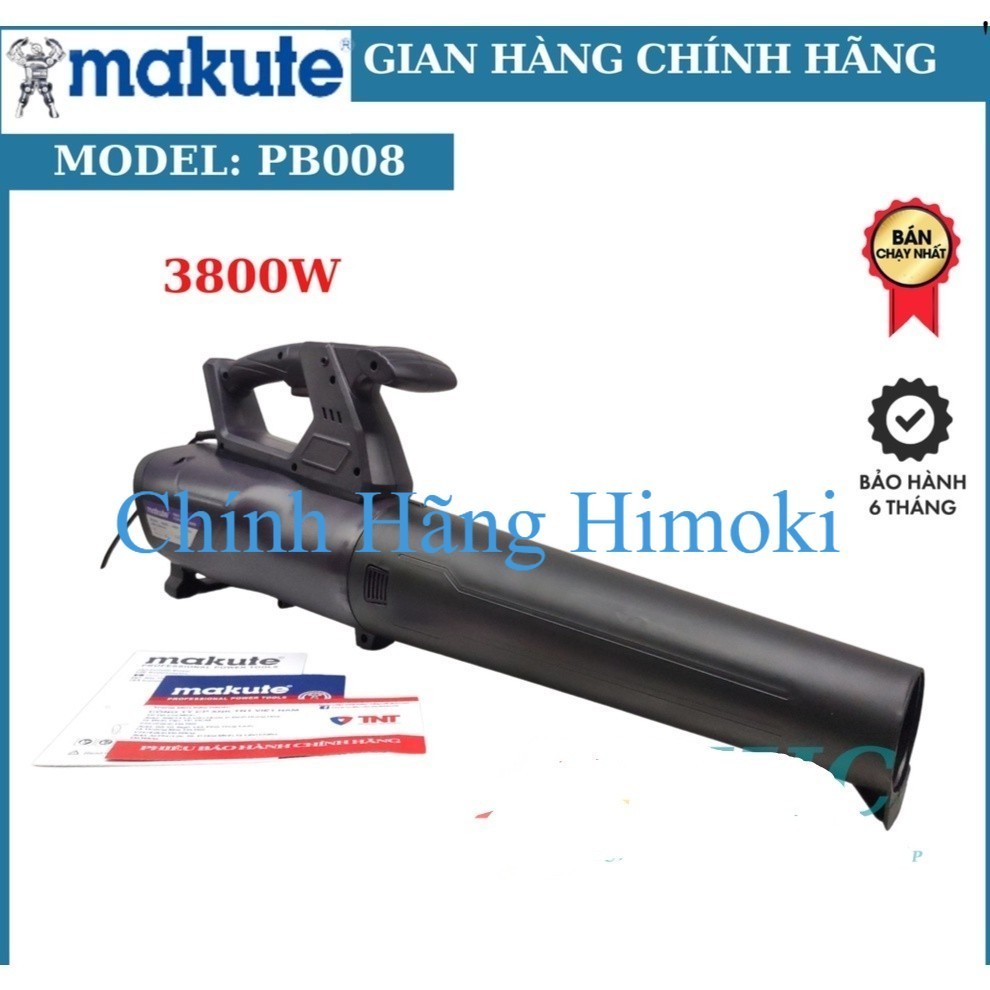 Máy thổi lá cây - Thổi bụi công nghiệp công suất 3800W dùng điện Makute PB008 CHÍNH HÃNG . shop chín