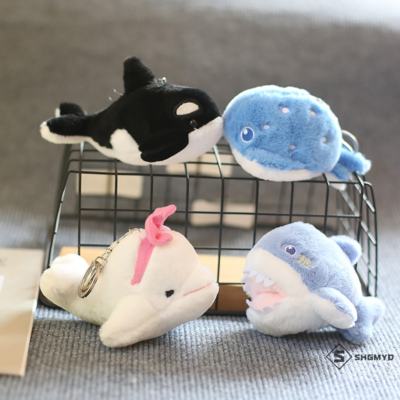 Shgmyd > 1 Móc Khóa Kawaii Móc Xe Nhồi Bông Cá Heo Sát Thủ Cá Voi Bạch Tuộc Cá Mập Mặt Dây Chuyền Sang Trọng Đồ Chơi Động Vật Trẻ Em Cho Bé Gái Người Bạn Mới