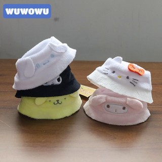 Phụ kiện mũ búp bê WUWOWU, Băng đô búp bê vải họa tiết Cinnamoroll, Thời trang Kitty Kuromi Melody Kawaii Túi sang trọng mềm mại Móc khóa Mặt dây chuyền cho chu vi đầu búp bê 3-4 inch