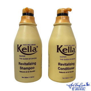 Dầu gội xả vàng phục hồi tóc hư Kella Revitalizing Natural Oil & Kerain 500mlx2 - MK
