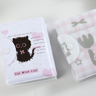 Album ảnh mini 3 inch mới, 40 túi, kiểu dáng fork ấn tượng, dễ thương với thiết kế mèo đen, dùng để đựng thẻ ID và thẻ