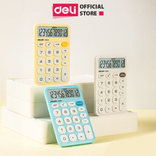Máy Tính 12 Số Deli Chính Hãng, Máy Tính Cầm Tay Để Bàn Tiện Dụng Cho Văn Phòng, Buôn Bán Màu Pastel