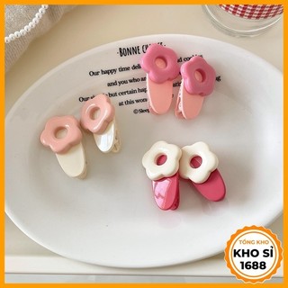 Set 2 kẹp tóc hình bông hoa dễ thương, kẹp tóc hình hoa hồng ngọt ngào, kẹp tóc mái đáng yêu E1934