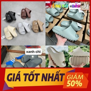 Dép đúc Yz Slide TẶNG VỚ Vân Nhám chống nước quai ngang nam nữ, đế cao  cm chất xịn, bảng cao cấp nâu nhat