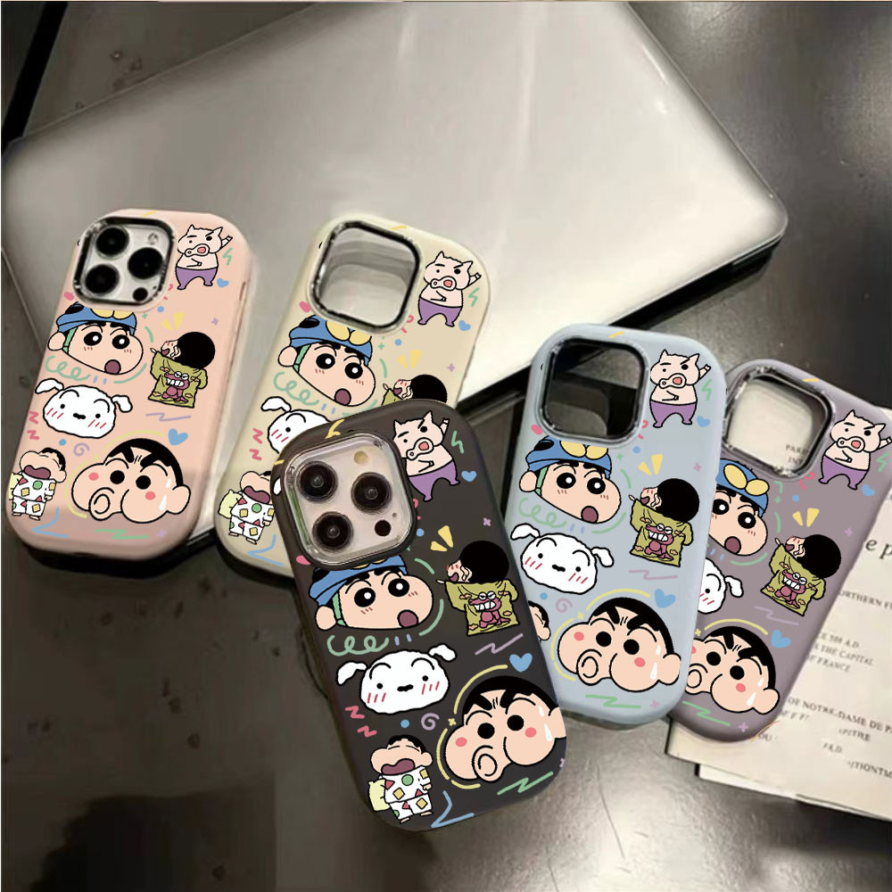 Dành Cho OPPO A60 A38 A78 A18 A17 A57 A58 A15 A16K A54 A12 A5S A7 A94 A3S A53 A31 A52 A74 A95 A55 F9 A1K A76 A9 Reno 5 Crayon Shinchan Pet Family Mạ Ống Kính Kim Loại