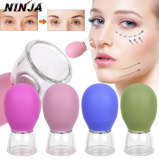 Chân không Cupping Glass Jar Máy mát xa Cellulite - dành cho mặt - Silicone, Mềm mại, Di động - Máy điều hòa da mặt - Cốc hút Slmming Fat Burning Health Care Face Sucker