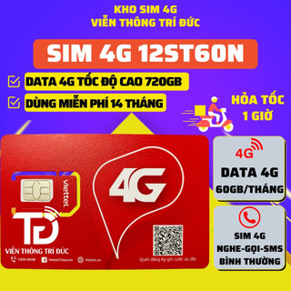 Sim 4g viettel st60n 2gb/ngày - 60gb/tháng. thoải mái sử dụng với phí duy trì chỉ 60k/ tháng