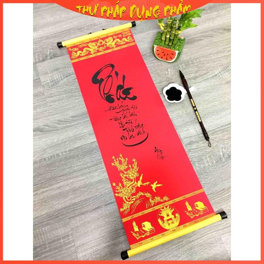 Giấy viết thư pháp ganh đỏ 27x79cm (05 tờ)