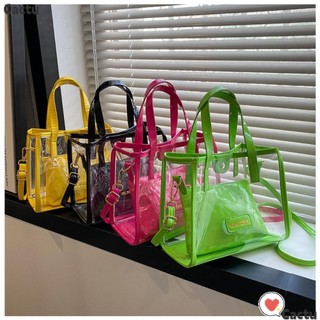 Túi đi biển CACTU Jelly, Túi xách thời trang trong suốt PVC, Túi đeo vai