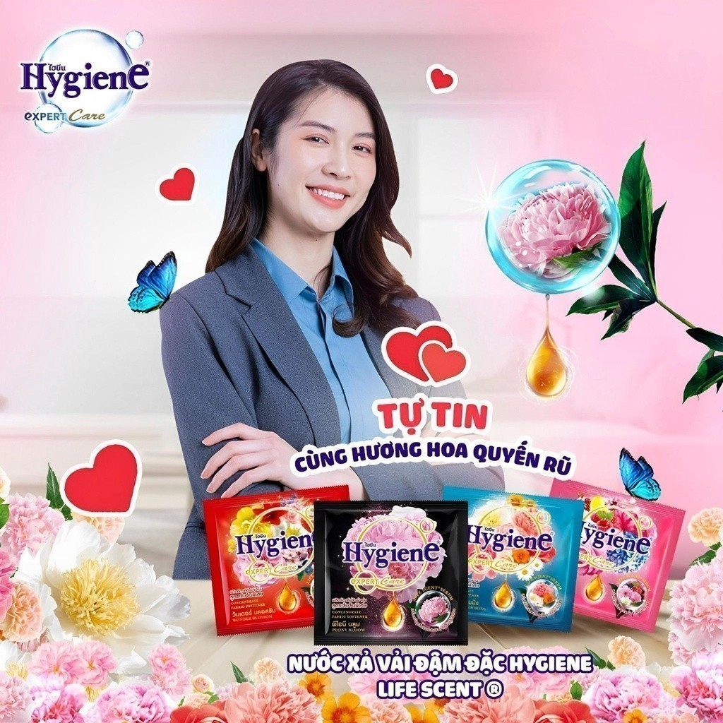 Nước Xả Vải Hygiene Thái Lan, Xả Quần Áo Siêu Đậm Đặc Làm Mềm Vải 20ml/dây , Hương Hoa Hồng # @ *& @