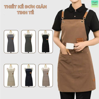 Tạp dề chống thấm nước chất lượng cao dành cho nhân viên pha chế và phục vụ bàn, làm bằng vải bạt chống thấm nước