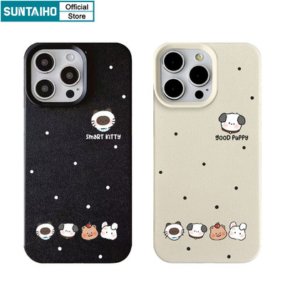 Suntaiho Ngộ nghĩnh Vỏ Dễ Thương Họa Tiết Động Vật Hoạt Hình Ốp Điện Thoại Cho Iphone 11 12 13 14 15 16 Pro Max IP 7 8 Plus Iphon X Xs XR Xs Max Silicon Mềm Cao Cấp Chống Sốc Ốp Lưng