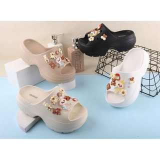  Dép eva dép nữ bánh mì đế cao 6,5CM siêu nhẹ Xinh Xắn đi chơi thoải mái   cham gấu LABUBU  
