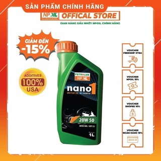 Dầu nhớt xe máy PETROLUB NANO1 API SJ 20W50 4T chuyên dùng cho xe số, tay ga, nguyên liệu nhập khẩu, công nghệ USA