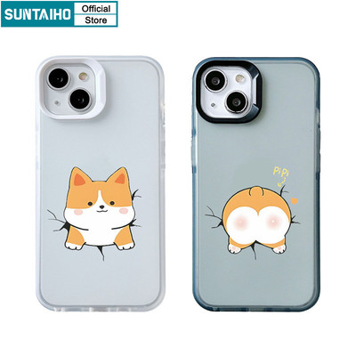 Suntaiho Ngộ nghĩnh Mèo Dễ Thương Cặp Đôi Họa Tiết Trong Suốt Mờ Dành Cho Iphone 11 12 13 14 15 16 Pro Max IP 7 8 Plus Iphon X Xs XR Xs Max TPU Silicon Mềm Cao Cấp Chống Sốc Ốp điện thoại