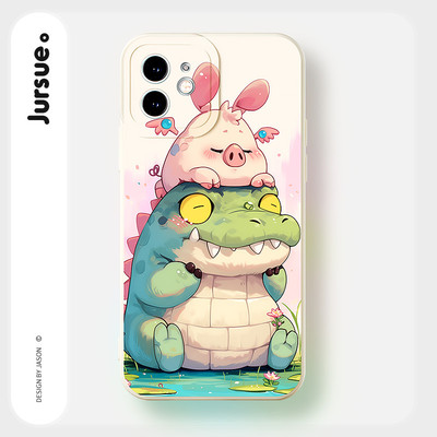 Ốp lưng Jursue dễ thương đẹp hoạt hình Anime độc lạ ngộ nghĩnh nữ chống sốc chống bẩn mềm cho iPhone 17 16 15 14 13 12 11 PRO MAX SE 2020 X XR XS ip 8 7 Plus kuteG1039Q