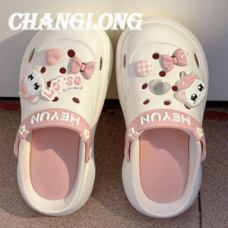 CHANGLONG  dép cross đế cao dép nữ dép đi biển Chống Trượt Đẹp mắt Điệu đà Thời thượng Đi biển FBT2440G5V 15Z240411