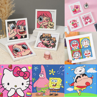 Tranh đính đá tự làm CÓ KHUNG KÈM COMBO DỤNG CỤ, Bộ tranh kim cương 5D dễ thương nhiều mẫu mã đa dạng màu sắc