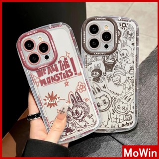 Mowin - Dành Cho iPhone 15 Pro Max iPhone 11 Ốp Lưng Sáng Bóng Trong Suốt Túi Khí Chống Sốc Mềm TPU Bảo Vệ Camera LABUBU Dễ thương và hài hước Tương Thích Với iPhone 14 Pro Max 13 11 12 XR XS