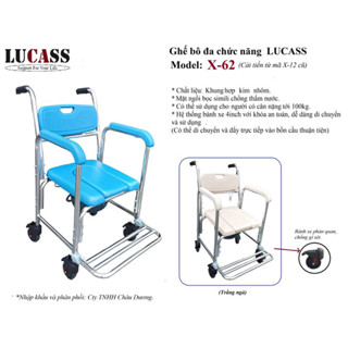 Ghế bô vệ sinh - Xe lăn - Ghế tắm đa năng dành cho người già 4 trong 1