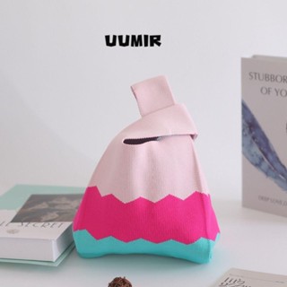 UUMIR Túi xách dệt kim Túi đeo tay thắt nút bằng tay sọc rộng Túi Tote hình học có thể tái sử dụng dành cho học sinh 