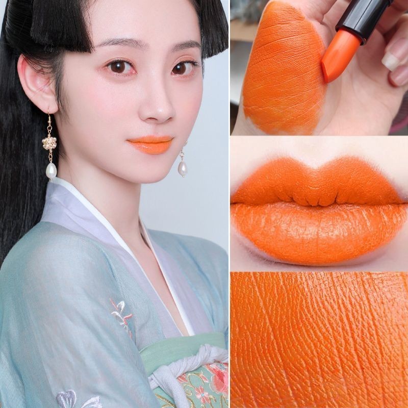 Kem Màu Cam Son Môi Mờ Màu Bí Ngô Cam Bẩn Màu Cam Sinh Viên Sức Sống Màu Cam Màu Cam Màu Po Không Ph