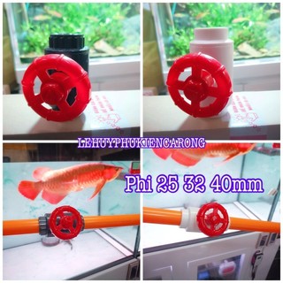 Van khóa sanking màu trắng và đen tay cầm tròn đỏ cam xanh phi 25 32 40mm giành cho hồ cá