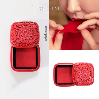 Qrhyk Trung Quốc Cổ Sơn Mài Khắc Môi Môi Giấy Dài Lasg Môi Đỏ Người Phụ Nữ Nhung Tăng Màu Hồng Môi Giấy Mỹ Phẩm Mới